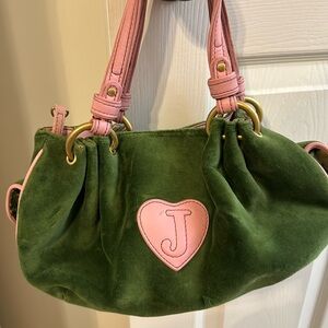 Green and pink juicy purse with charms